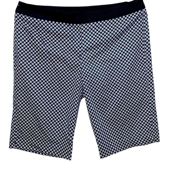 Sandro Costal Navy Blue Bermuda White Novelties Prints Comfy Stretch Shorts 10 - Picture 1 of 9